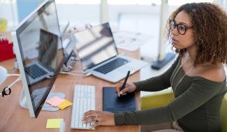 Woman at computer